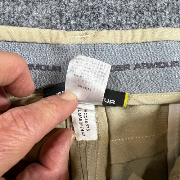 Under Armour Pants Mens 38 Beige Flat Front Moisture Wicking Performance Golf - Picture 9 of 15